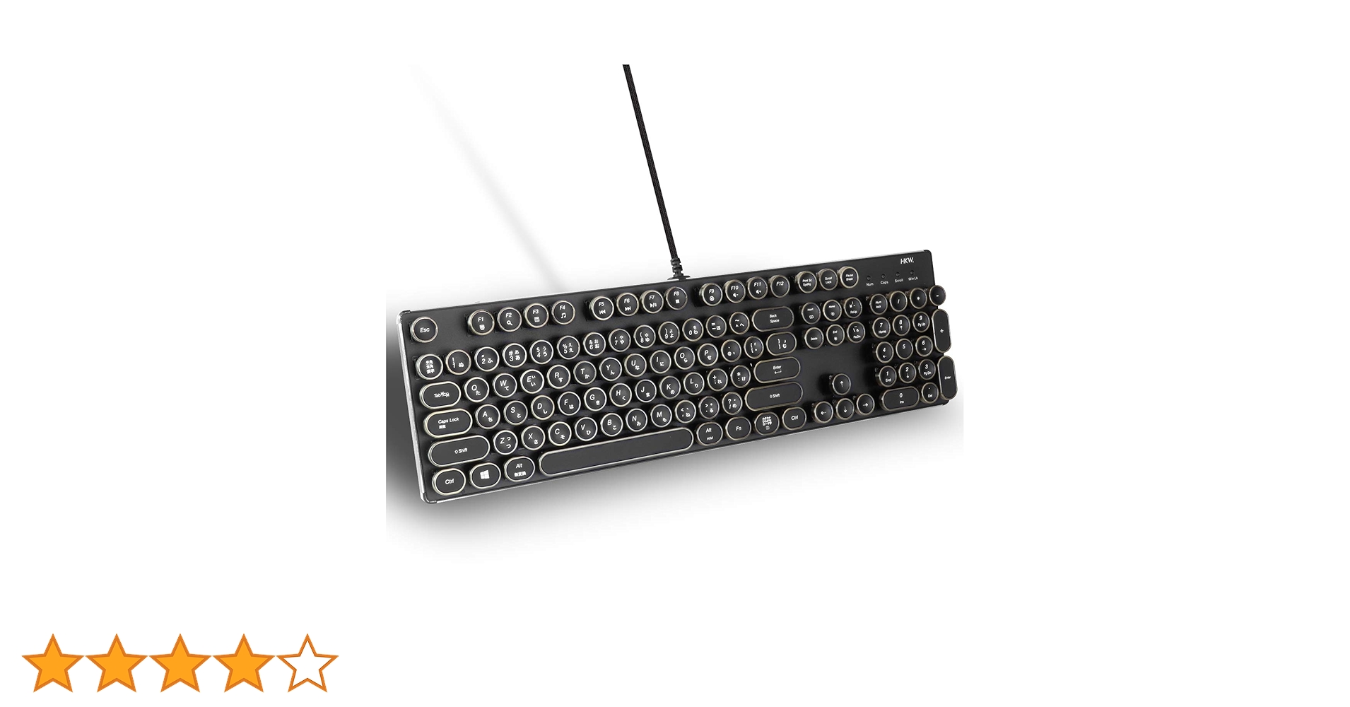 HKW. タイプライター風メカニカルキーボード キーボード Keyboard HKW タイプライター風メカニカルキーボード 青軸 104キー USB